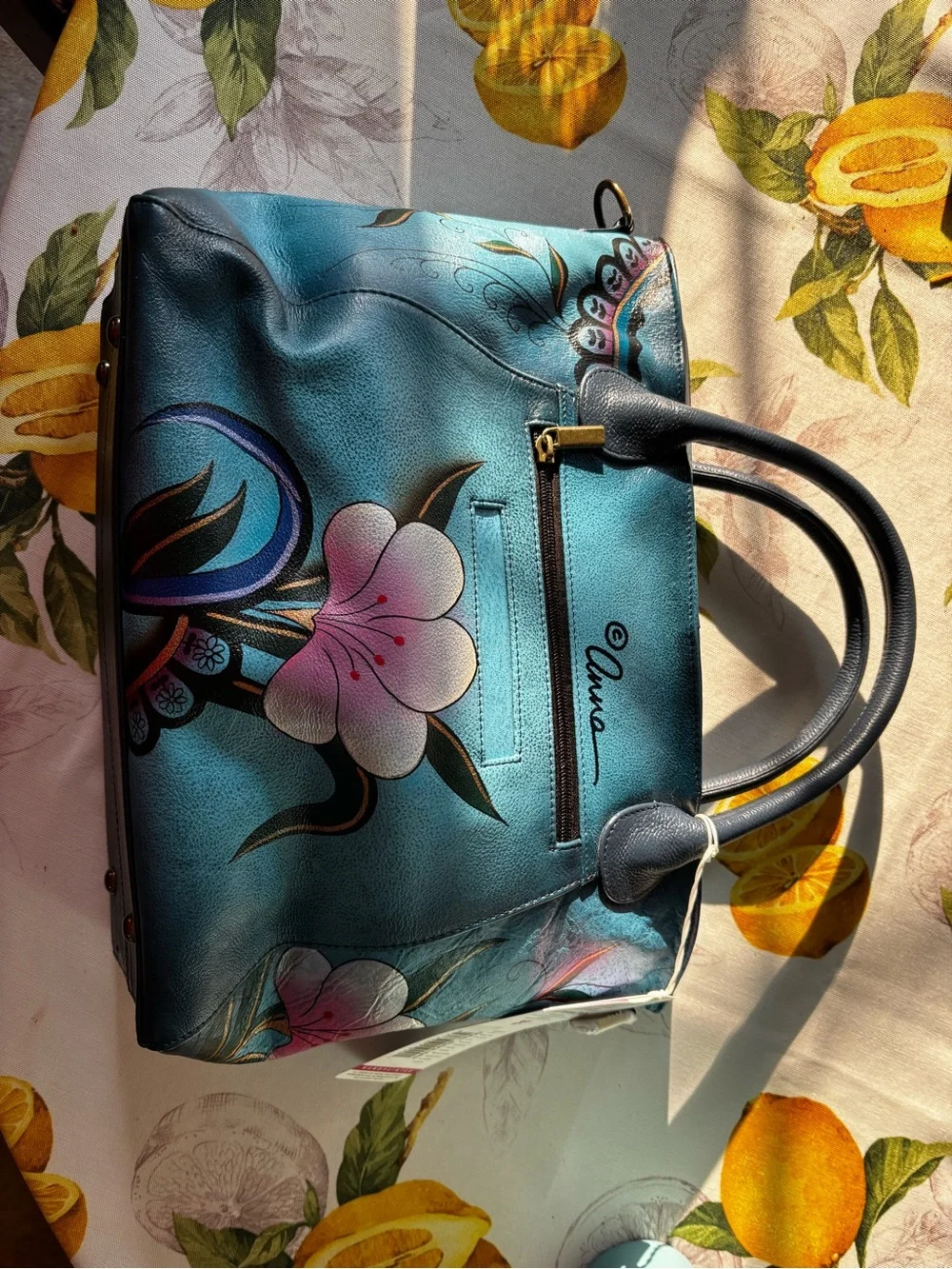 Anna by Anischka Genuine Leather Large Slouch Tote Bag